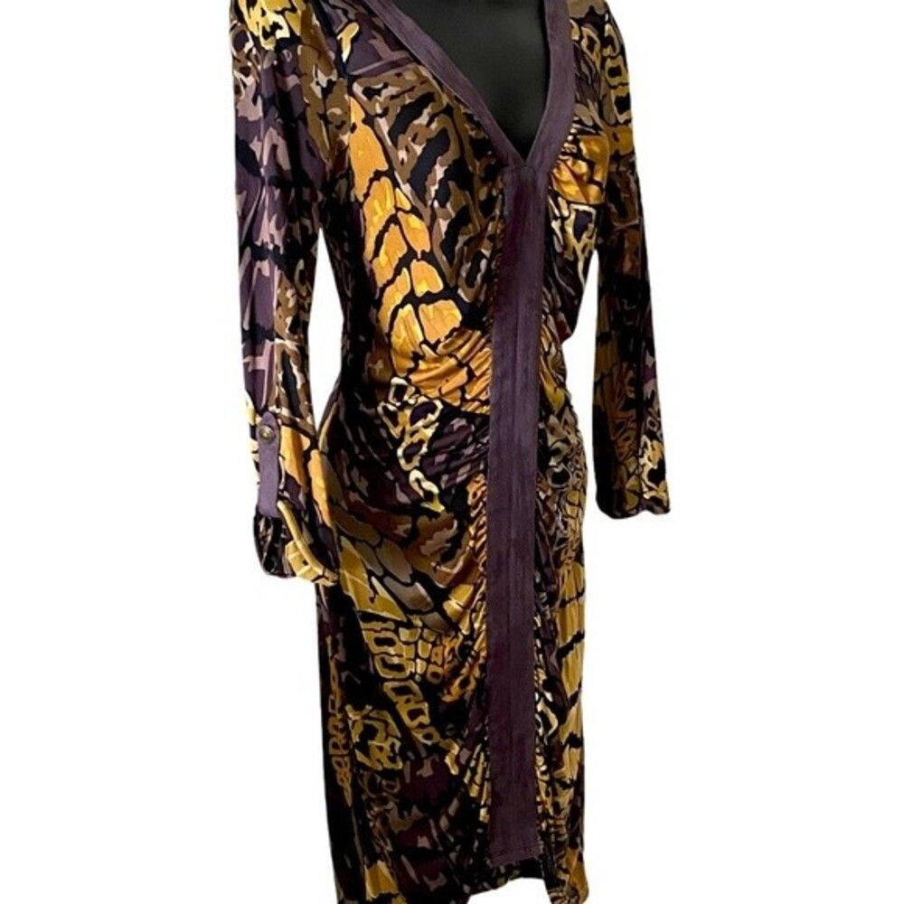 Hale Bob | Hale Bob Silk V-Neck Cocktail Dress Designer Dress retail $298 NWOT S - Picture 10 of 14